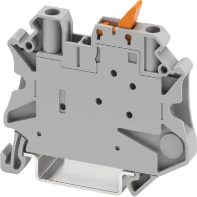 Knife disconnect terminal, screw connection, 0.14-6.0 mm², 2 pole, 20 A, 6 kV, gray, 3046146 - 1