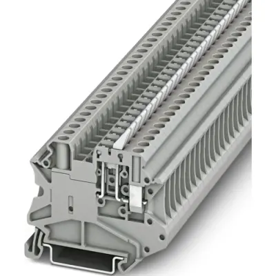 Knife disconnect terminal, screw connection, 0.14-6.0 mm², 2 pole, 20 A, 6 kV, gray, 3046150 - 1