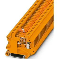 Knife disconnect terminal, screw connection, 0.14-6.0 mm², 2 pole, 20 A, 6 kV, orange, 3046443