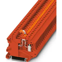 Knife disconnect terminal, screw connection, 0.14-6.0 mm², 2 pole, 20 A, 6 kV, red, 3057254