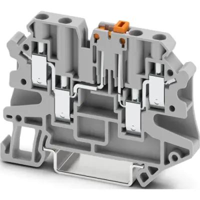Knife disconnect terminal, screw connection, 0.14-6.0 mm², 4 pole, 20 A, 6 kV, gray, 3064056 - 1