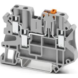 Knife disconnect terminal, screw connection, 0.14-6.0 mm², 3 pole, 20 A, 6 kV, gray, 3046003