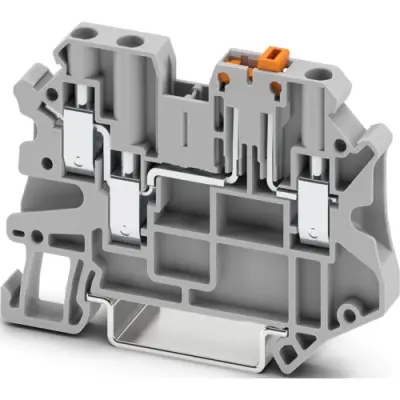 Knife disconnect terminal, screw connection, 0.14-6.0 mm², 3 pole, 20 A, 6 kV, gray, 3046003 - 1