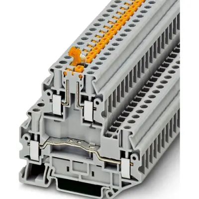 Knife disconnect terminal, screw connection, 0.14-6.0 mm², 4 pole, 20 A, 6 kV, gray, 3044775 - 1