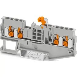 Knife disconnect terminal, push-X connection, 0.5-4.0 mm², 4 pole, 20 A, 6 kV, gray, 1462725