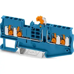 Knife disconnect terminal, push-X connection, 0.5-4.0 mm², 4 pole, 20 A, 6 kV, blue, 1462726