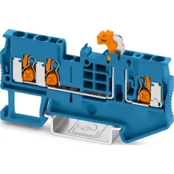 Knife disconnect terminal, push-X connection, 0.5-4.0 mm², 3 pole, 20 A, 6 kV, blue, 1462721