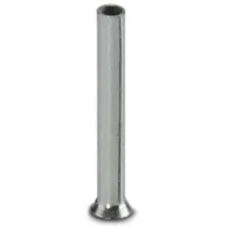 Uninsulated wire end ferrule, 0.5 mm², 10 mm long, DIN 46228-1, silver, 3202494