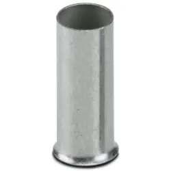 Uninsulated wire end ferrule, 10 mm², 12 mm long, DIN 46228-1, silver, 3200331