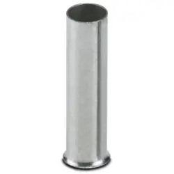 Uninsulated wire end ferrule, 10 mm², 18 mm long, DIN 46228-1, silver, 3200344