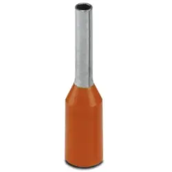 Insulated wire end ferrule, 0.5 mm², 12 mm/6 mm long, DIN 46228-4, orange, 3201301