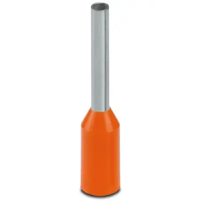 Insulated wire end ferrule, 0.5 mm², 14 mm/8 mm long, DIN 46228-4, orange, 3201123 - 1