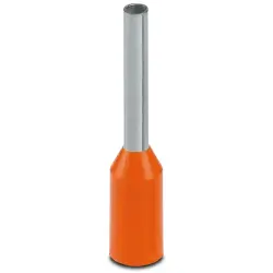Insulated wire end ferrule, 0.5 mm², 14 mm/8 mm long, DIN 46228-4, orange, 3201123