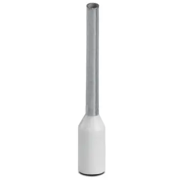 Insulated wire end ferrule, 0.5 mm², 18 mm/12 mm long, NF C 63-023, white, 3200506 - 1