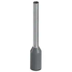 Insulated wire end ferrule, 0.75 mm², 18 mm/12 mm long, DIN 46228-4, gray, 3200849