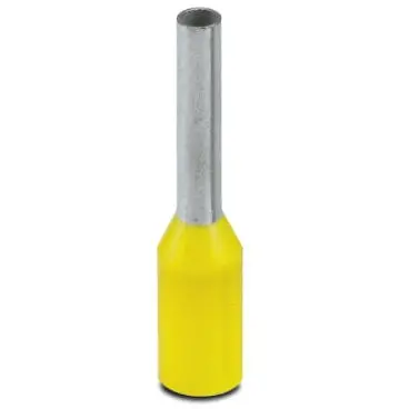 Insulated wire end ferrule, 1.0 mm², 14 mm/8 mm long, DIN 46228-4, yellow, 3201097 - 1
