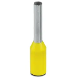 Insulated wire end ferrule, 1.0 mm², 14 mm/8 mm long, DIN 46228-4, yellow, 3201097