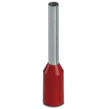 Insulated wire end ferrule, 1.0 mm², 16 mm/10 mm long, DIN 46228-4, red, 3200182 - 1
