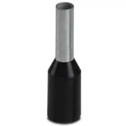 Insulated wire end ferrule, 1.5 mm², 12 mm/6 mm long, NF C 63-023, black, 3200755