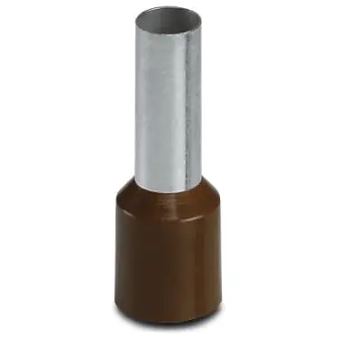 Insulated wire end ferrule, 10 mm², 22 mm/12 mm long, NF C 63-023, brown, 3200124 - 1