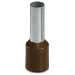 Insulated wire end ferrule, 10 mm², 22 mm/12 mm long, NF C 63-023, brown, 3200124
