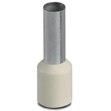 Insulated wire end ferrule, 10 mm², 22 mm/12 mm long, DIN 46228-4, ivory, 3201068 - 1