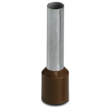 Insulated wire end ferrule, 10 mm², 28 mm/18 mm long, NF C 63-023, brown, 3200137 - 1