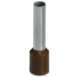 Insulated wire end ferrule, 10 mm², 28 mm/18 mm long, NF C 63-023, brown, 3200137