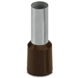 Insulated wire end ferrule, 25 mm², 30 mm/16 mm long, DIN 46228-4, brown, 3201084