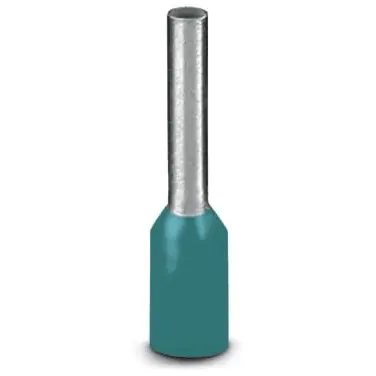 Insulated wire end ferrule, 1.0 mm², 14.5 mm/8 mm long, DIN 46228-4, turquoise, 1200293 - 1