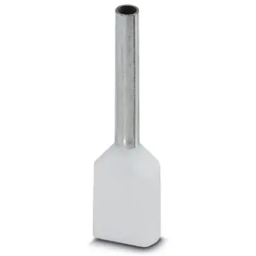 Insulated twin wire end ferrule, 0.5 mm², 17 mm/10 mm long, DIN 46228-4, white, 3203309 - 1