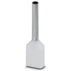 Insulated twin wire end ferrule, 0.5 mm², 17 mm/10 mm long, DIN 46228-4, white, 3203309