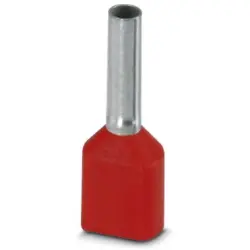 Insulated twin wire end ferrule, 1.0 mm², 15 mm/8 mm long, red, 3200810