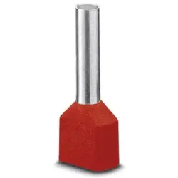 Insulated twin wire end ferrule, 1.0 mm², 17 mm/10 mm long, DIN 46228-4, red, 3200988