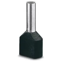Insulated twin wire end ferrule, 1.5 mm², 18 mm/10 mm long, black, 3201534