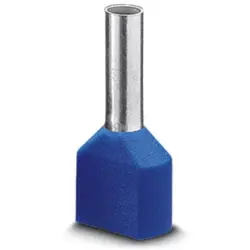 Insulated twin wire end ferrule, 2.5 mm², 18.5 mm/10 mm long, DIN 46228-4, blue, 3200836