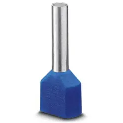 Insulated twin wire end ferrule, 2.5 mm², 21.5 mm/13 mm long, DIN 46228-4, blue, 3200878