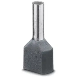 Insulated twin wire end ferrule, 4.0 mm², 23 mm/12 mm long, DIN 46228-4, gray, 3201000