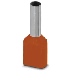 Insulated twin wire end ferrule, 4.0 mm², 23 mm/12 mm long, DIN 46228-4, orange, 1213204