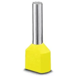 Insulated twin wire end ferrule, 6.0 mm², 25 mm/14 mm long, DIN 46228-4, yellow, 3201013