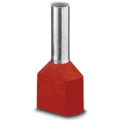 Insulated twin wire end ferrule, 10 mm², 26 mm/14 mm long, DIN 46228-4, red, 3201026