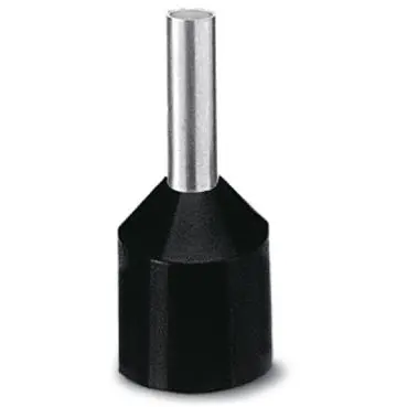 Insulated wire end ferrule, 1.5 mm², 17.5 mm/8 mm long, DIN 46228-4, black, 3201916 - 1