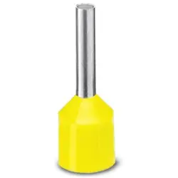 Insulated wire end ferrule, 6.0 mm², 23 mm/12 mm long, DIN 46228-4, yellow, 3201945