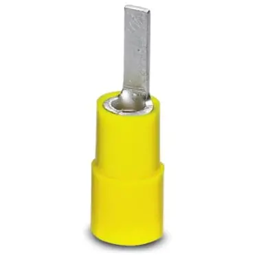 Insulated pin cable lug, 4.0-6.0 mm², AWG 12 to 10, 2.8 mm, yellow, 3240546 - 1