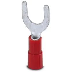 Insulated forked cable lug, 0.5-1.5 mm², AWG 20 to 16, M6, red, 3240036