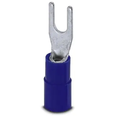 Insulated forked cable lug, 1.5-2.5 mm², AWG 16 to 14, M3, blue, 3240037 - 1