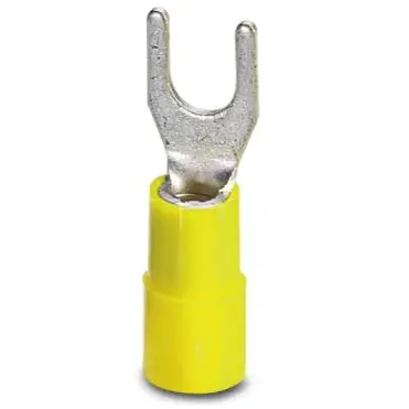 Insulated forked cable lug, 4.0-6.0 mm², AWG 12 to 10, M4, yellow, 3240042 - 1