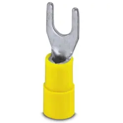 Insulated forked cable lug, 4.0-6.0 mm², AWG 12 to 10, M5, yellow, 3240043