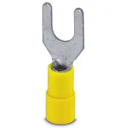 Insulated forked cable lug, 4.0-6.0 mm², AWG 12 to 10, M6, yellow, 3240044
