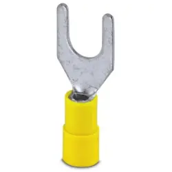 Insulated forked cable lug, 4.0-6.0 mm², AWG 12 to 10, M8, yellow, 3240045